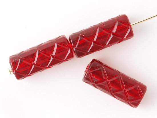 vintage red carving rectangle beads 18mm
