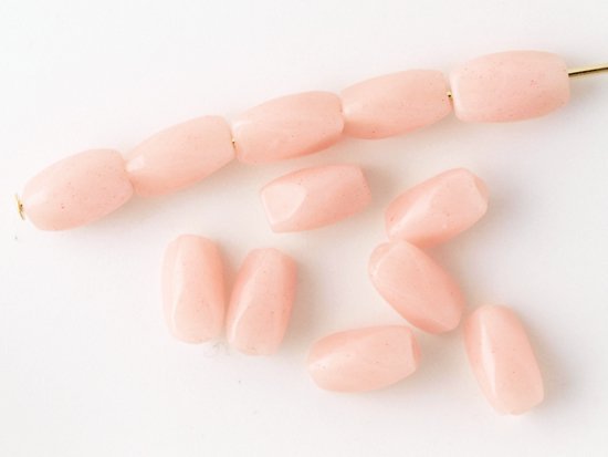 vintage peach pink rice beads 7mm