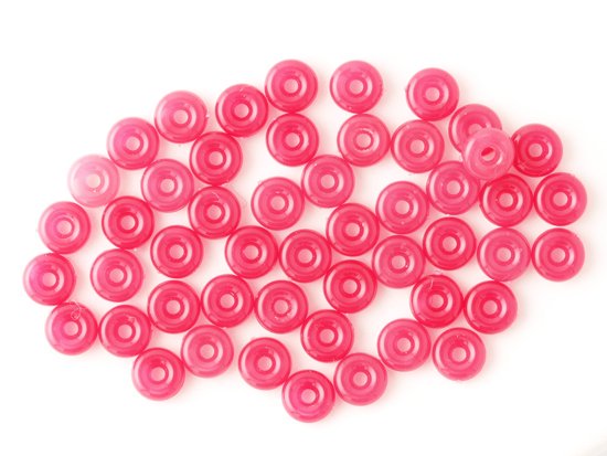 vintage dark pink disk beads 2x4.5mm