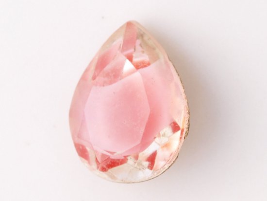 vintage pink givre tear glass 15x11mm