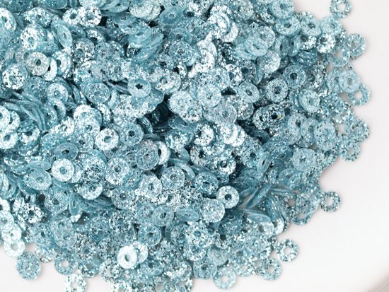 light blue silver glitter round spangle 3mm (3g)