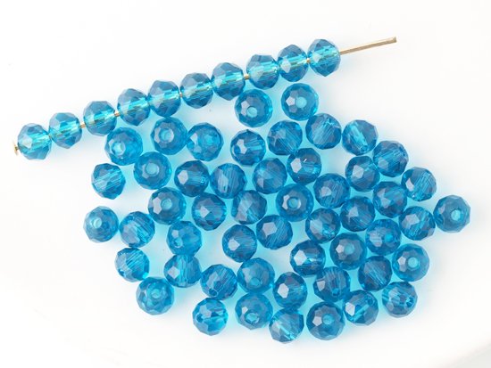 peacock blue facet rondell spacer beads 4mm