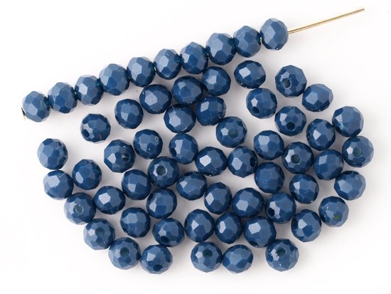 navy facet rondell spacer beads 4mm