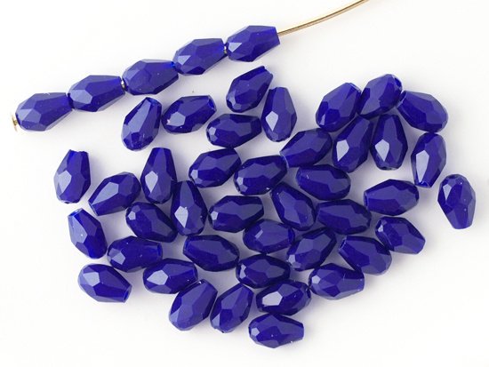 navy tear drop cut beads 5mm