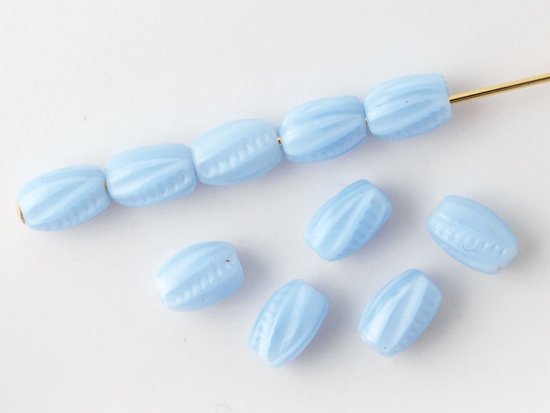 vintage light blue twist beads 7mm