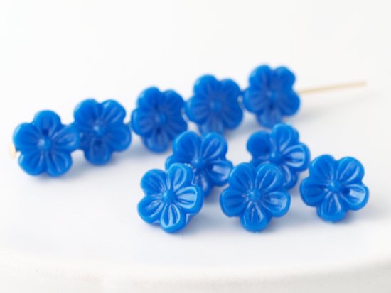 vintage blue flower beads 8mm