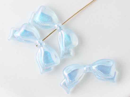 light pearl blue ribbon beads 29x14mm
