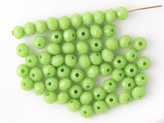 yellow green facet rondell spacer beads 4mm