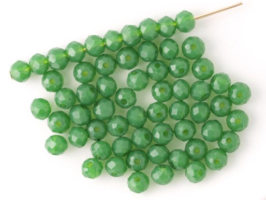 jade green facet rondell spacer beads 4mm