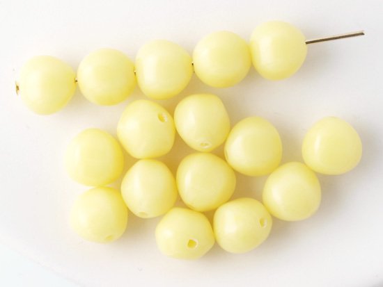 vintage white yellow nugget beads 8mm