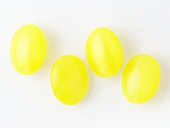 vintage yellow oval glass 10x8mm