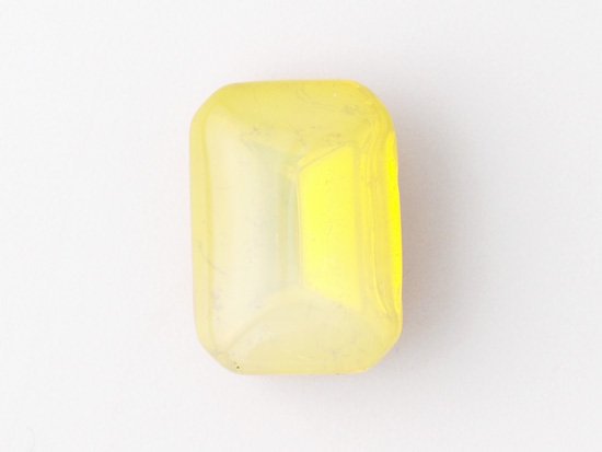 vintage yellow rectangle drop glass 14x10mm