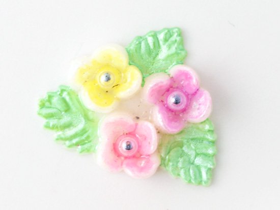 vintage 3flower cabochon 21mm