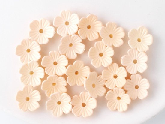 right orange beige 5petal flower beads 11mm