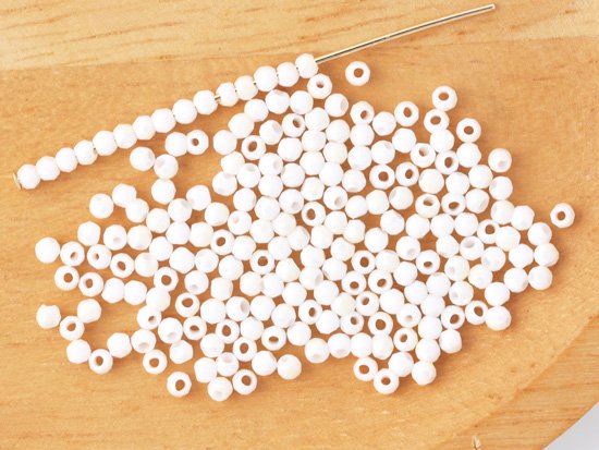 white AB round cut beads 2mm