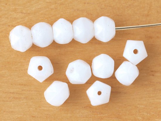 vintage white english cut beads 4mm