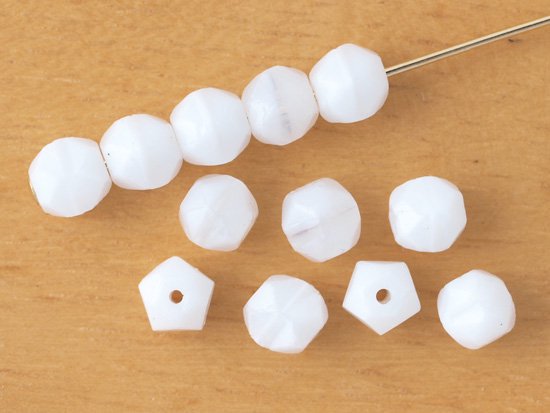 vintage white english cut beads 5mm