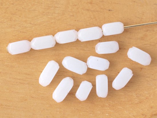 vintage light gray white rice beads 7mm