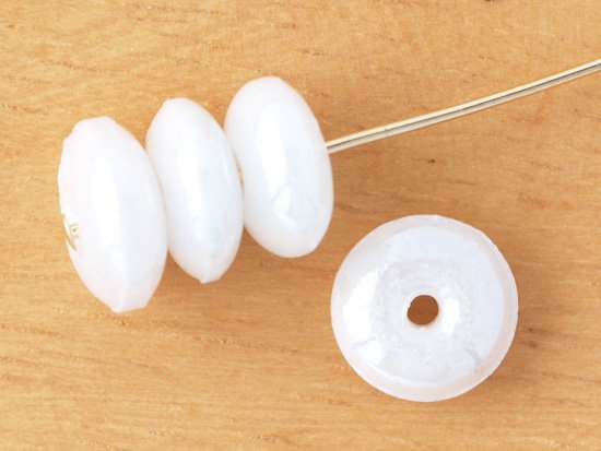 vintage white donut beads 9mm