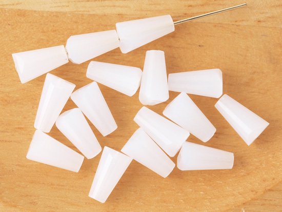 white alabaster cone beads 10mm