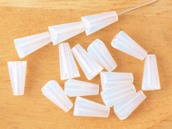 white opal cone beads 10.5mm