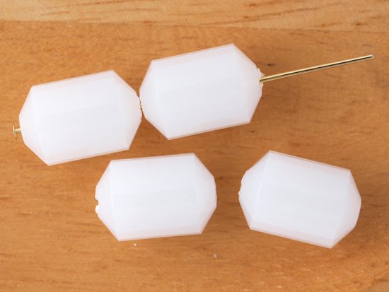 vintage white tube beads 15.5x10mm