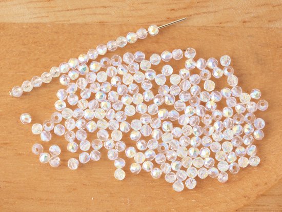 clear AB round cut beads 2mm