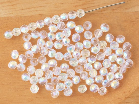 clear AB round cut beads 3mm