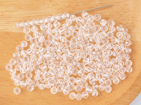 clear facet rondell spacer beads 3mm