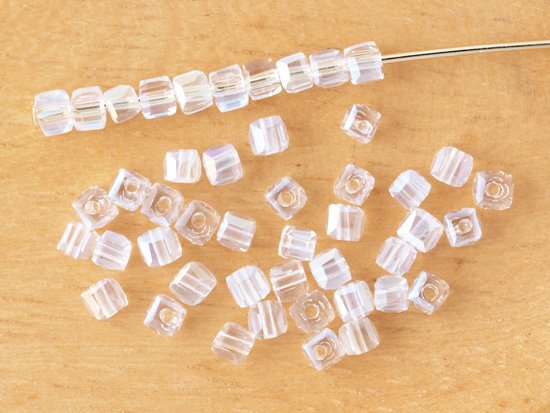 clear square cut beads 2.5mm