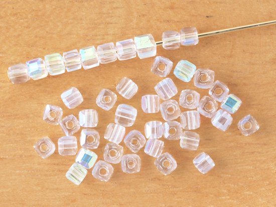 clear AB square cut beads 2.5mm