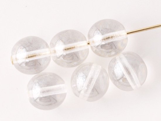 clear satin round beads 8mm