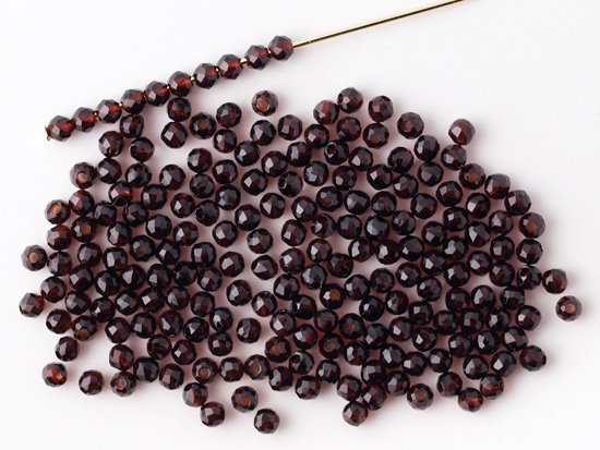 garnet round cut beads 2mm