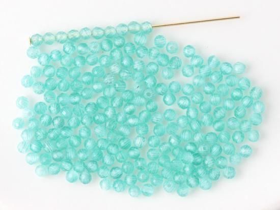 aqua blue round cut cat's eye beads 2mm