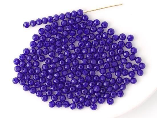 navy facet rondell spacer beads 3mm
