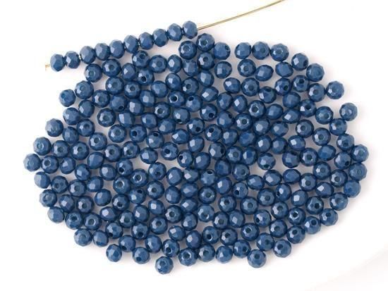 Indigo facet rondell spacer beads 3mm