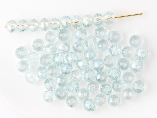<img class='new_mark_img1' src='https://img.shop-pro.jp/img/new/icons5.gif' style='border:none;display:inline;margin:0px;padding:0px;width:auto;' />clear blue luster facet rondell spacer beads 4mm