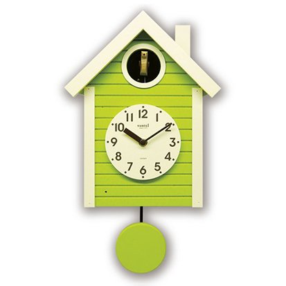 鳩時計(スプリンググリーン/かわいい北欧系のカッコークロック