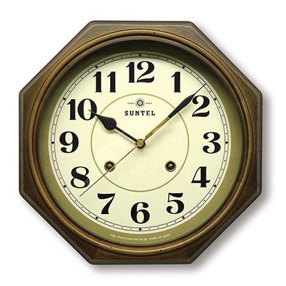 音の電波式レトロ掛け時計 昔のユーロスタイルを意識(アラビア数字/八 