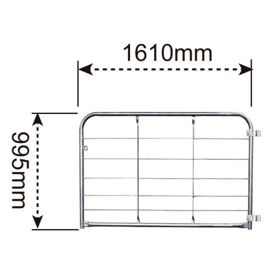 フェンス ゲート 亜鉛メッキ【 ファームゲートFE162 】幅1610mm×高さ