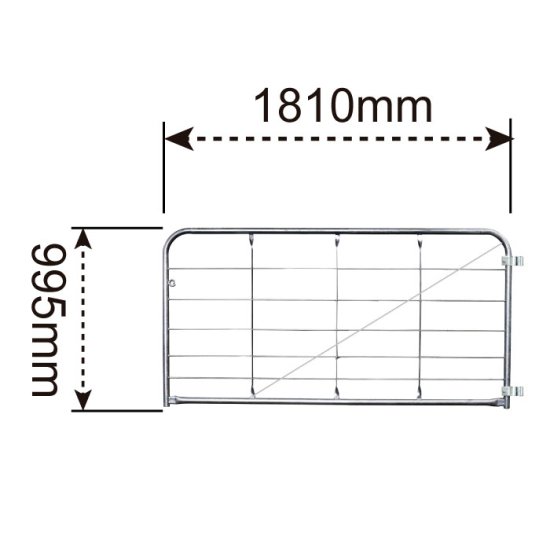 フェンス ゲート 亜鉛メッキ【 ファームゲートFE182 】幅1810mm×高さ
