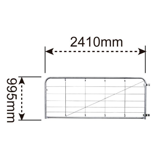 フェンス ゲート 亜鉛メッキ【 ファームゲートFE242】幅2410mm×高さ