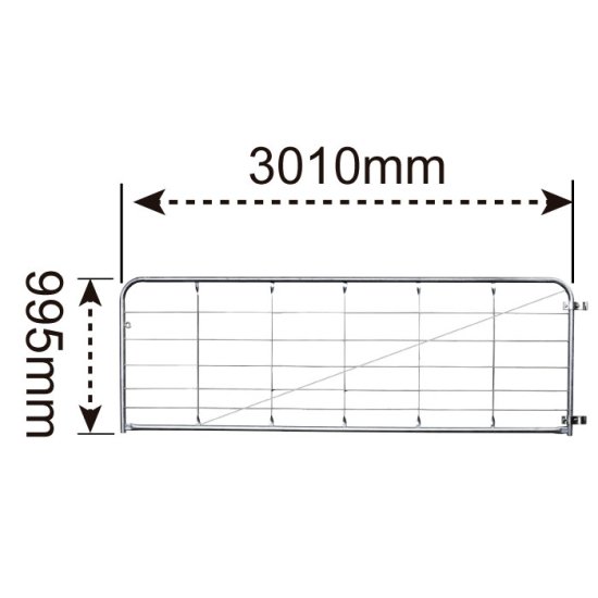 フェンス ゲート 亜鉛メッキ【 ファームゲートFE302 】幅3010mm×高さ
