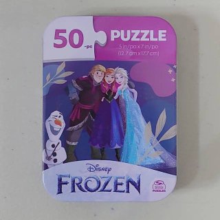 ディズニーキャラクターパズル缶　50ピースｘ1個　アナと雪の女王