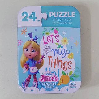 ディズニーキャラクターパズル缶　24ピースｘ1個　アリスとふしぎのくにのベーカリー