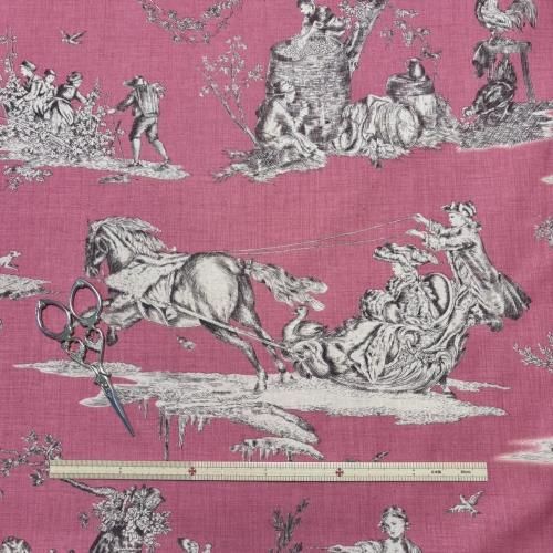MODA FABRICS French General トワルドジュイ柄 優しいレッド