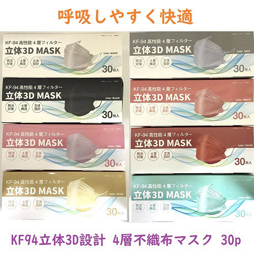 ☆一枚当たり２０円☆呼吸しやすい KF94 立体設計 4層不織布