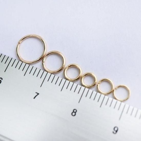 14KGF 丸カン | 連結金具 100個 - アクセサリーパーツ