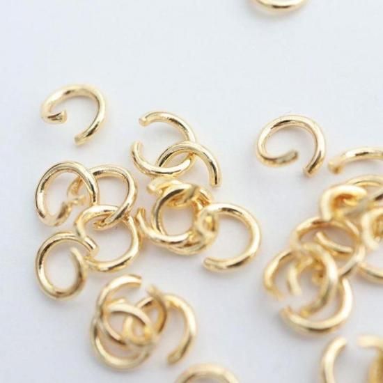 14KGF 丸カン | 連結金具 100個 - アクセサリーパーツ