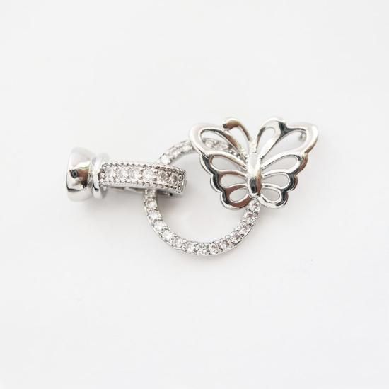 金アレ対応 本金メッキ 蝶々リング クリッカー留め具 1set